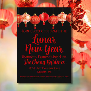 Lunar New Year Lantern Chinesisches Neujahr Einladung