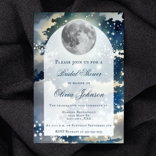 Lunar Night Sky Brautparty Einladung (Lunar Night Sky Bridal Shower Invitation)