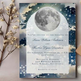Lunar Night Sky Wedding Einladung