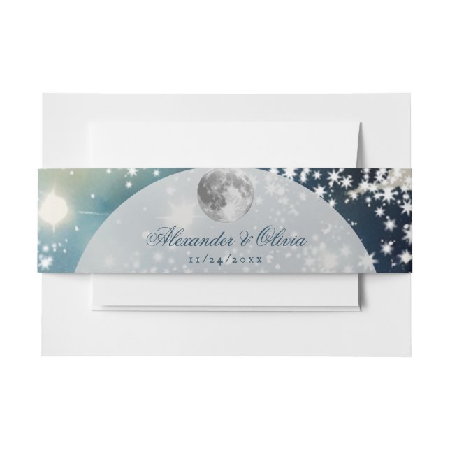 Lunar Night Sky Wedding Einladungsbanderole (Vorderseite Beispiel)