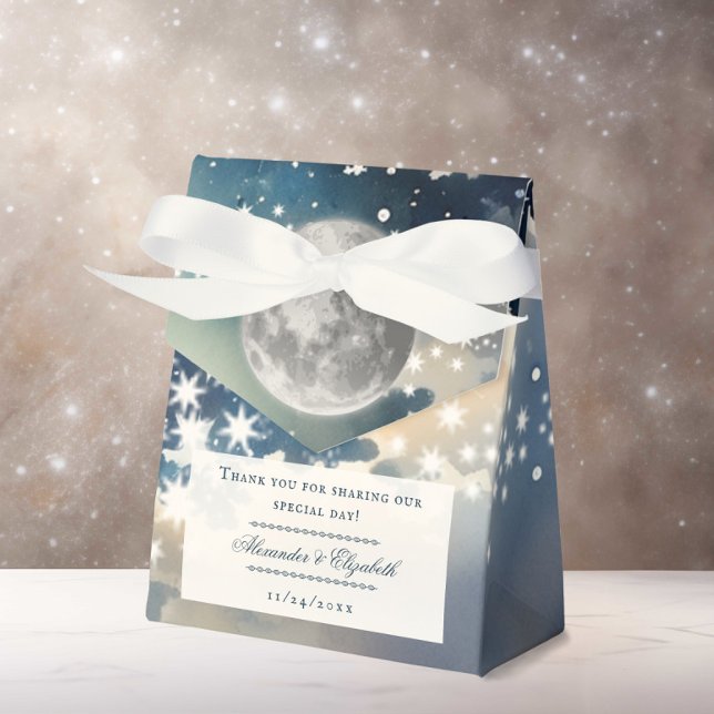 Lunar Night Sky Wedding Geschenkschachtel (Lunar Night Sky Wedding Favor Box)