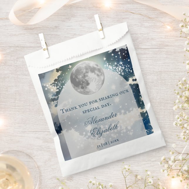 Lunar Night Sky Wedding Geschenktütchen (Ausgeschnitten)