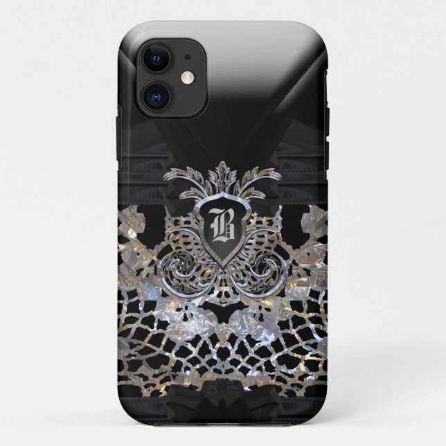 Lunar Party Girly Elegante Monogram Case-Mate iPhone Hülle (Rückseite)