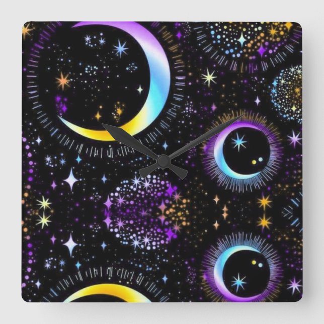 Lunar Quadratische Wanduhr (Vorderseite)