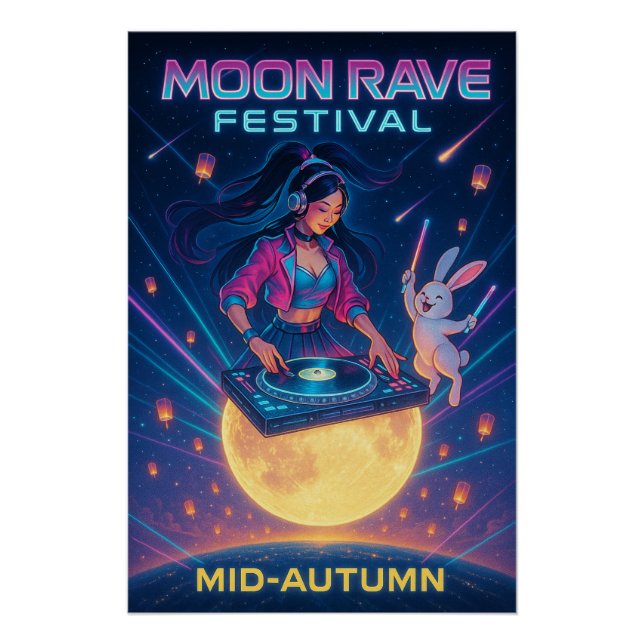 Lunar Rave - Moon Rabbit & K-Pop Chang’e Poster (Vorderseite)