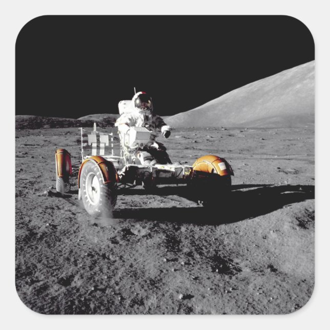Lunar Rover, Apollo 17 Quadratischer Aufkleber (Vorderseite)