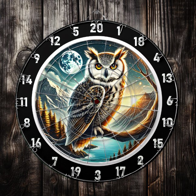 Lunar Sentinel Owl Dartboard Design Dartscheibe (Von Creator hochgeladen)