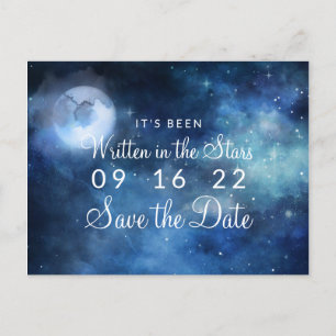 Lunar Sky Full Moon Celestial Galaxy Save the Date Ankündigungspostkarte