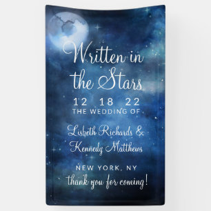 Lunar Sky Full Moon Celestial Star Wedding Willkom Banner