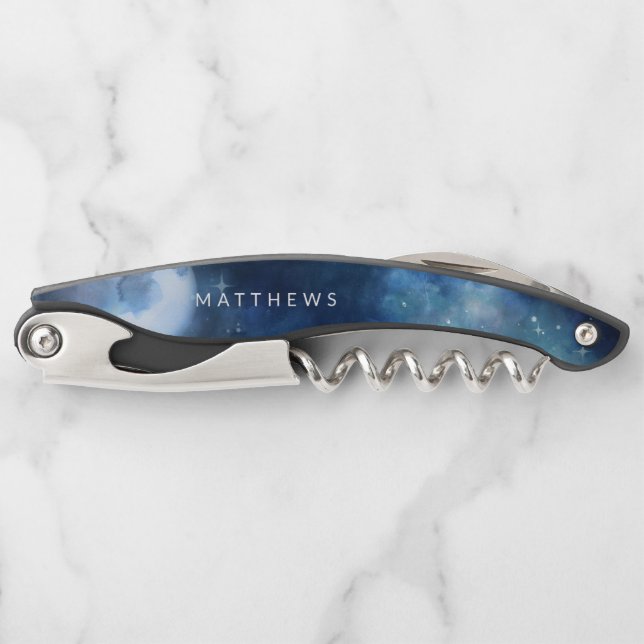 Lunar Sky Full Moon Celestial Wedding Monogram Kellnermesser (Vorderseite)