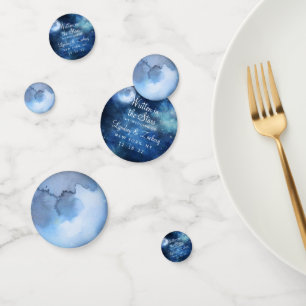 Lunar Sky Full Moon Celestial Wedding Monogram Konfetti
