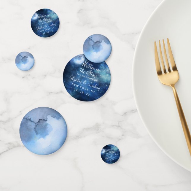 Lunar Sky Full Moon Celestial Wedding Monogram Konfetti (Gruppe)