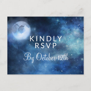 Lunar Sky Full Moon Stars Hochzeitliche UAWG Postkarte