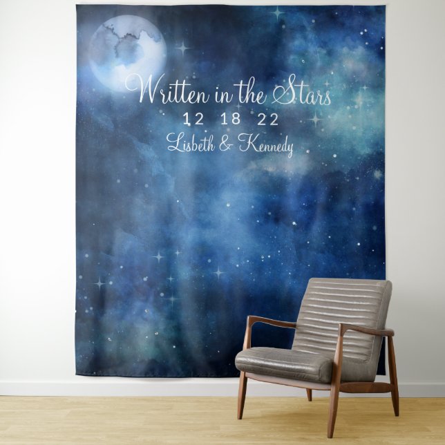 Lunar Sky Full Moon Wedding Foto Stand Hintergrund Wandteppich (Beispiel)