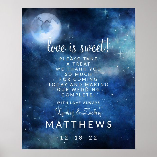 Lunar Sky Moon Liebe ist Sweet Leckerei Wedding Si Poster (Vorne)