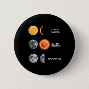 Lunar-Sonnenfinsternis und Apokalypse Lustige Wiss Button