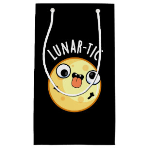 Lunar-tic Funny Astronomy Moon Pun Dark BG Kleine Geschenktüte