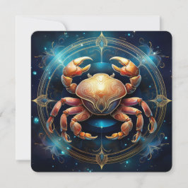 Lunar Warden Mystical Crab Celestial Coastal Art Karte