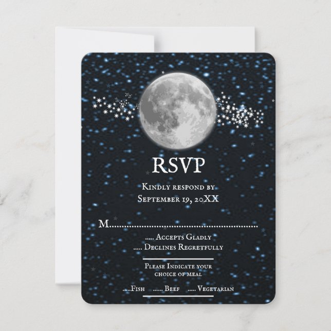 Lunar Wedding RSVP Card Karte (Vorderseite)
