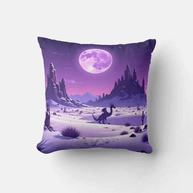 Lunar Wyrm Fleece Blanket – Purple Dragon Under th Kissen (Vorderseite)