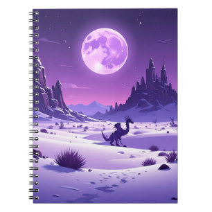 Lunar Wyrm – Lila Drache unter dem Mond Schreibtis Notizblock