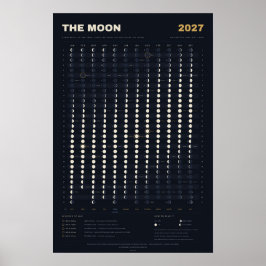Lunarer Kalender 2027 - Mondphasen, Mitternacht Poster