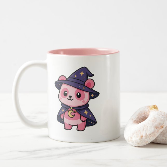 Lunaria die Mondverzauberung Zweifarbige Tasse (Mit Donut)