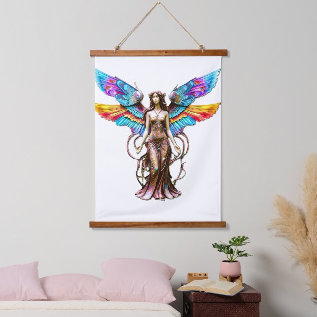 Lunaria Dreamwhisper Fairy Wandteppich Mit Holzrahmen (Schlafzimmer)