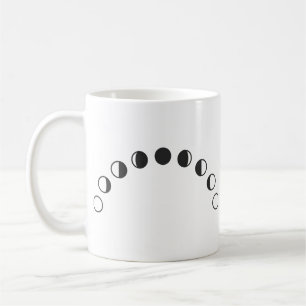 Lunarphasen-Bogen Minimalistische Mondzeichnung Kaffeetasse
