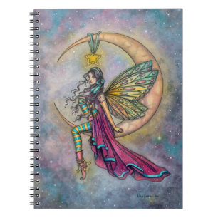 Lunas Sitzplatz Fee auf Mond Fantasy-Kunst Notizblock