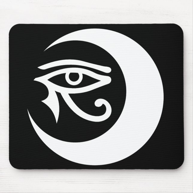 LunaSees Logo Mousepad (Weiß/blaues Auge) (Vorne)