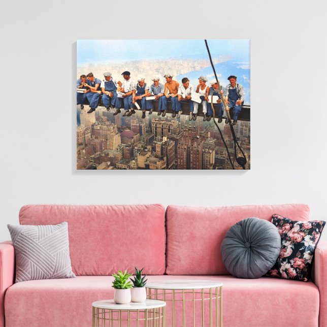 Lunch Atop A Skyscraper 1932 NYC Remastered Color Leinwanddruck (Insitu (Wohnzimmer))