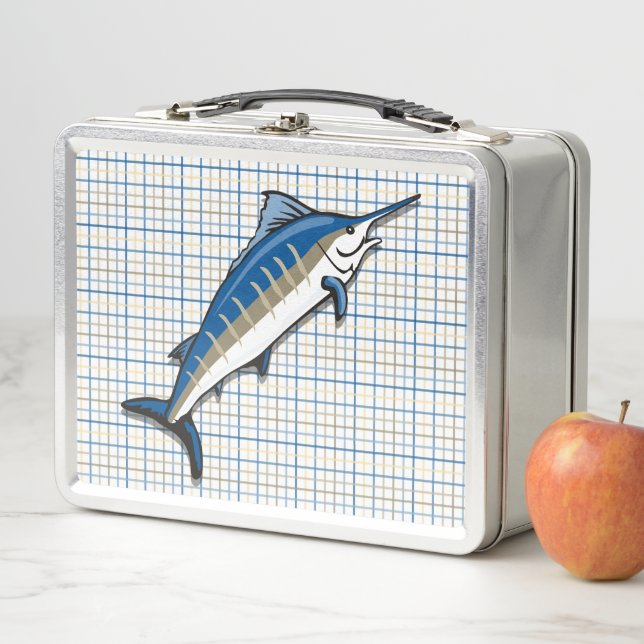 Lunch Box - Blue Marlin auf Kariert (Beispiel)