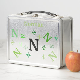 Lunch Box - Jumbled Letters in Green