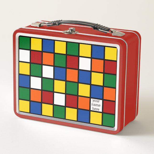 Lunch box with cubist pattern Var01 (Vorderseite)