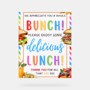 Lunch-Dankeschön-Schild, Danke an den Mittagessen- Acrylschild