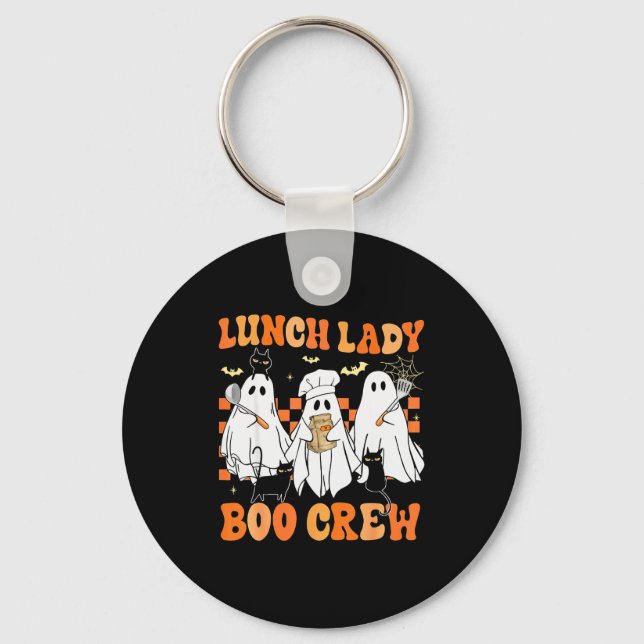 Lunch Lady Boo Crew Ghost Chef Funny Cafeteria Wor Schlüsselanhänger (Vorderseite)