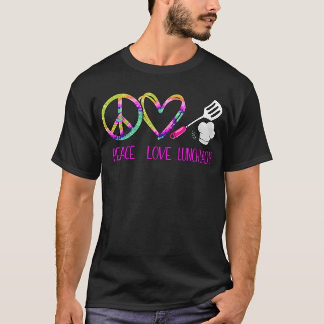 Lunch Lady Cafeteria Crew Peace Liebe Lunch Lady T-Shirt (Vorderseite)