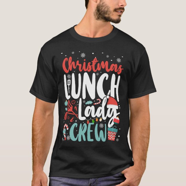 Lunch Lady Cafeteria Crew Weihnachtsfest Lady T-Shirt (Vorderseite)