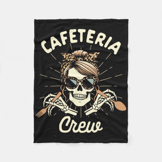Lunch Lady Cafeteria Worker Squad Skeleton Cafeter Fleecedecke (Vorderseite)
