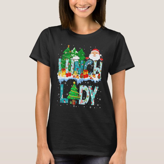 Lunch Lady Christmas Tree Santa Matching Xmas Lunc T-Shirt (Vorderseite)