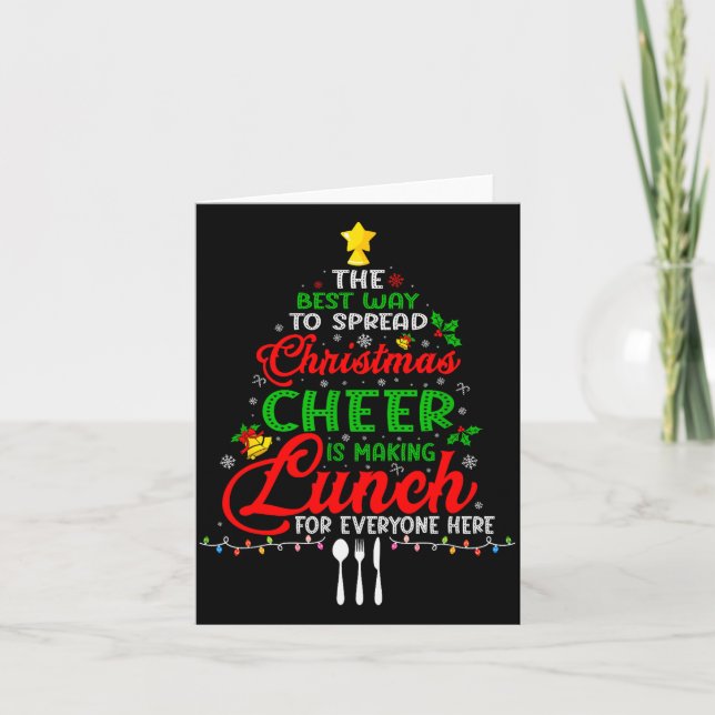 Lunch Lady Christmas Xmas School Cafeteria Lunch L Karte (Vorderseite)