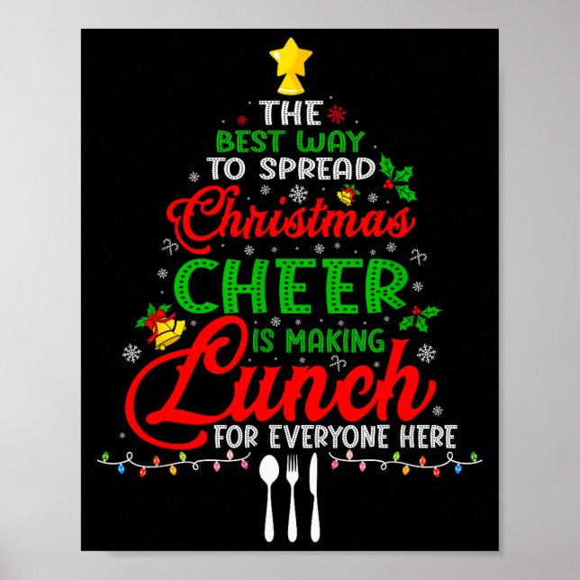 Lunch Lady Christmas Xmas School Cafeteria Lunch L Poster (Vorne)