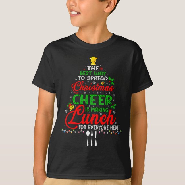 Lunch Lady Christmas Xmas School Cafeteria Lunch L T-Shirt (Vorderseite)