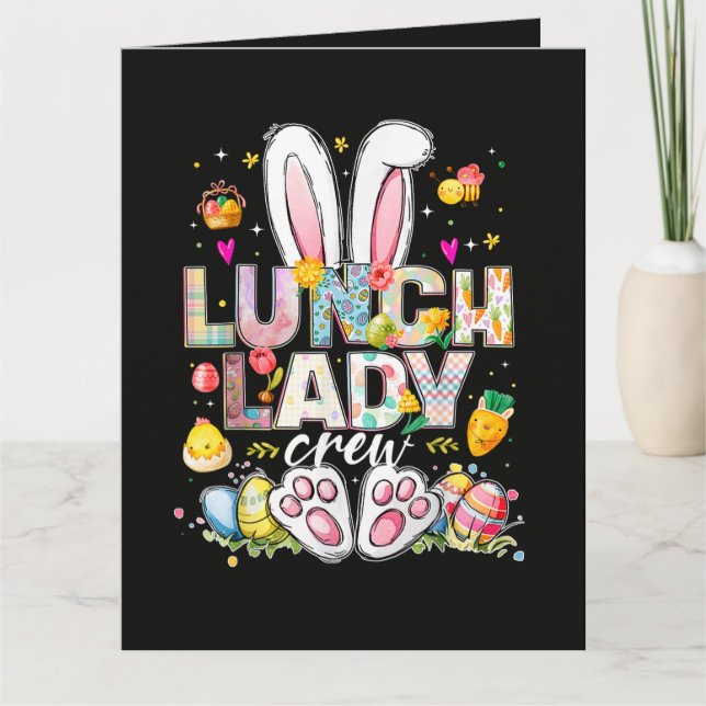 Lunch Lady Crew Lustiger Hase Dankeskarte (Vorderseite)