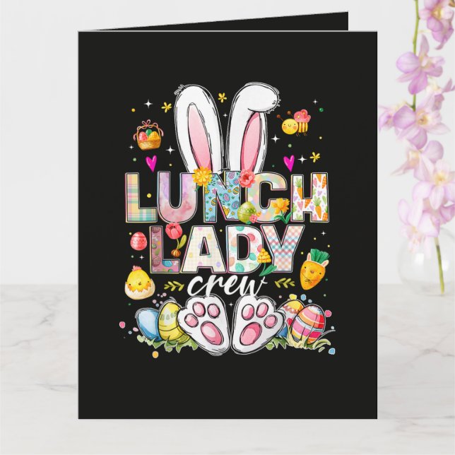 Lunch-Lady-Crew Lustiger Hase Karte (Orchidee)