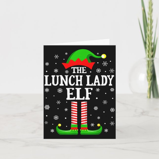 Lunch Lady Elf Funny Christmas Family Matching  Karte (Vorderseite)