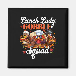 Lunch Lady Gobble Squad Türkei Pumpkin glücklich V Magnet
