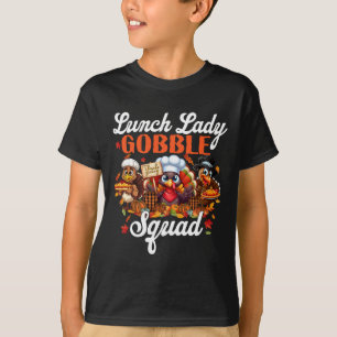 Lunch Lady Gobble Squad Türkei Pumpkin glücklich V T-Shirt