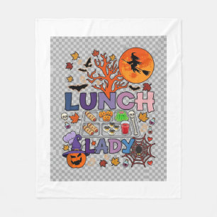 Lunch Lady Halloween Hexe Mond Kürbis_1 Fleecedecke
